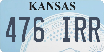KS license plate 476IRR