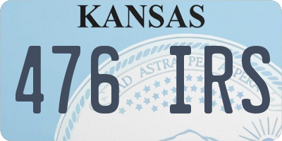KS license plate 476IRS
