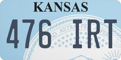 KS license plate 476IRT