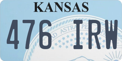 KS license plate 476IRW