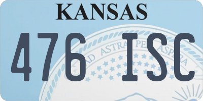 KS license plate 476ISC