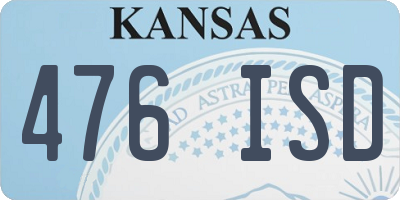 KS license plate 476ISD