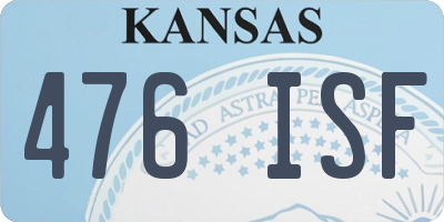 KS license plate 476ISF