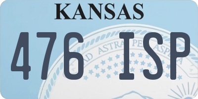 KS license plate 476ISP