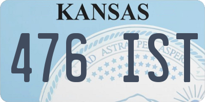 KS license plate 476IST