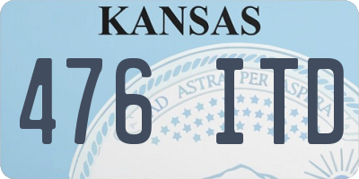 KS license plate 476ITD