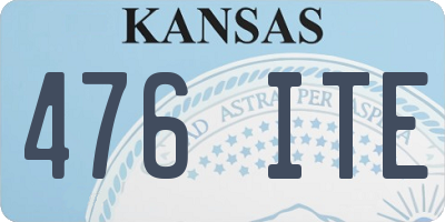 KS license plate 476ITE