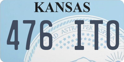 KS license plate 476ITO