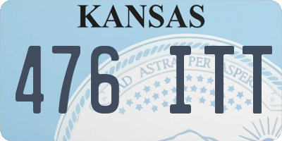 KS license plate 476ITT