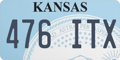 KS license plate 476ITX