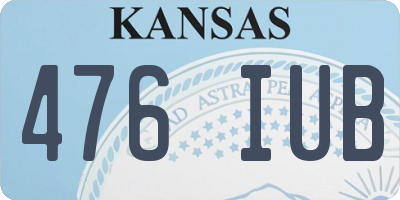 KS license plate 476IUB