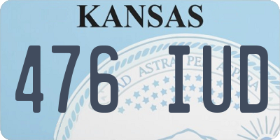 KS license plate 476IUD