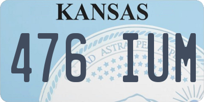 KS license plate 476IUM