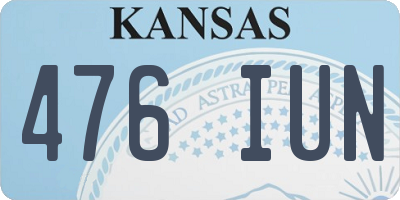 KS license plate 476IUN