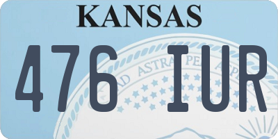 KS license plate 476IUR