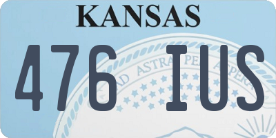 KS license plate 476IUS