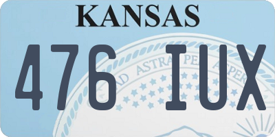 KS license plate 476IUX