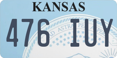 KS license plate 476IUY