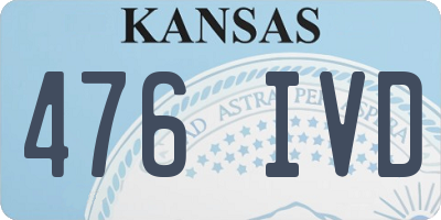 KS license plate 476IVD