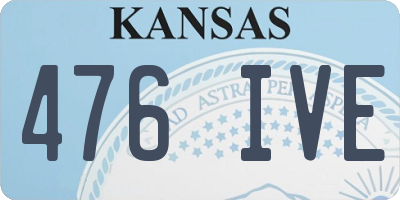 KS license plate 476IVE