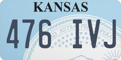 KS license plate 476IVJ