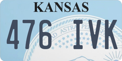 KS license plate 476IVK