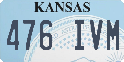 KS license plate 476IVM