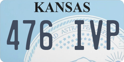 KS license plate 476IVP