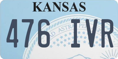 KS license plate 476IVR