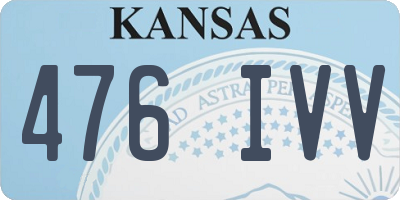 KS license plate 476IVV