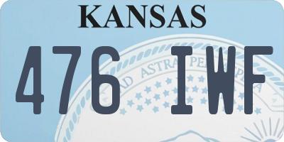 KS license plate 476IWF