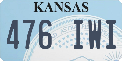 KS license plate 476IWI