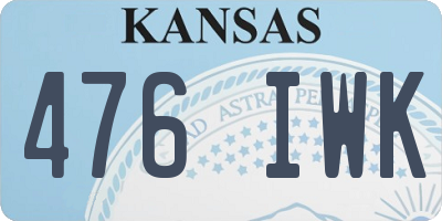 KS license plate 476IWK