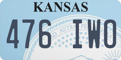 KS license plate 476IWO
