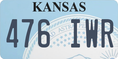 KS license plate 476IWR