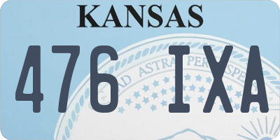 KS license plate 476IXA