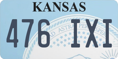KS license plate 476IXI