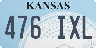KS license plate 476IXL
