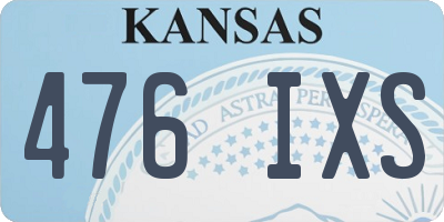 KS license plate 476IXS