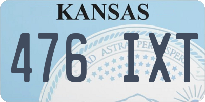 KS license plate 476IXT