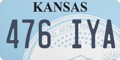 KS license plate 476IYA