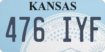 KS license plate 476IYF