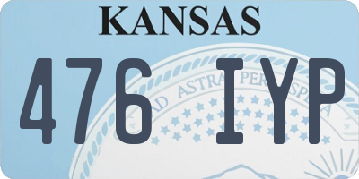 KS license plate 476IYP