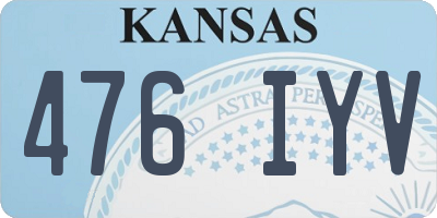 KS license plate 476IYV
