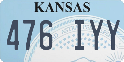 KS license plate 476IYY