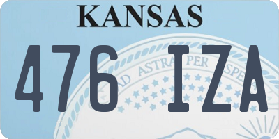KS license plate 476IZA