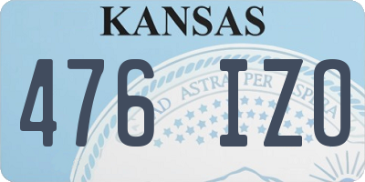 KS license plate 476IZO