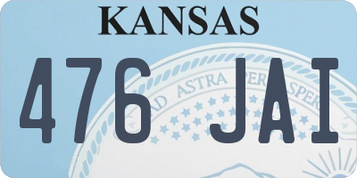 KS license plate 476JAI