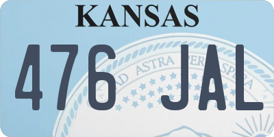 KS license plate 476JAL