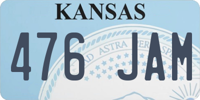 KS license plate 476JAM